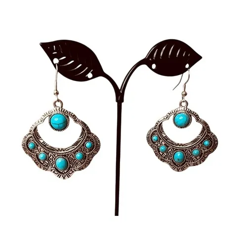 New Fashion Jewelry Set‎ Southwest Faux Turquoise Statement Necklace Matching Blue - Image 9