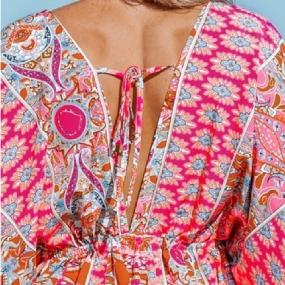 Cupshe Pink Paisley Boho Mini Dress - Image 3