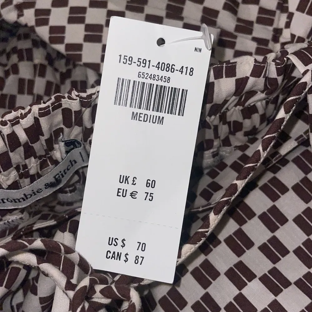 Abercrombie Women’s Medium Brown Checkered Trapeze Mini Dress New NWT - Image 5