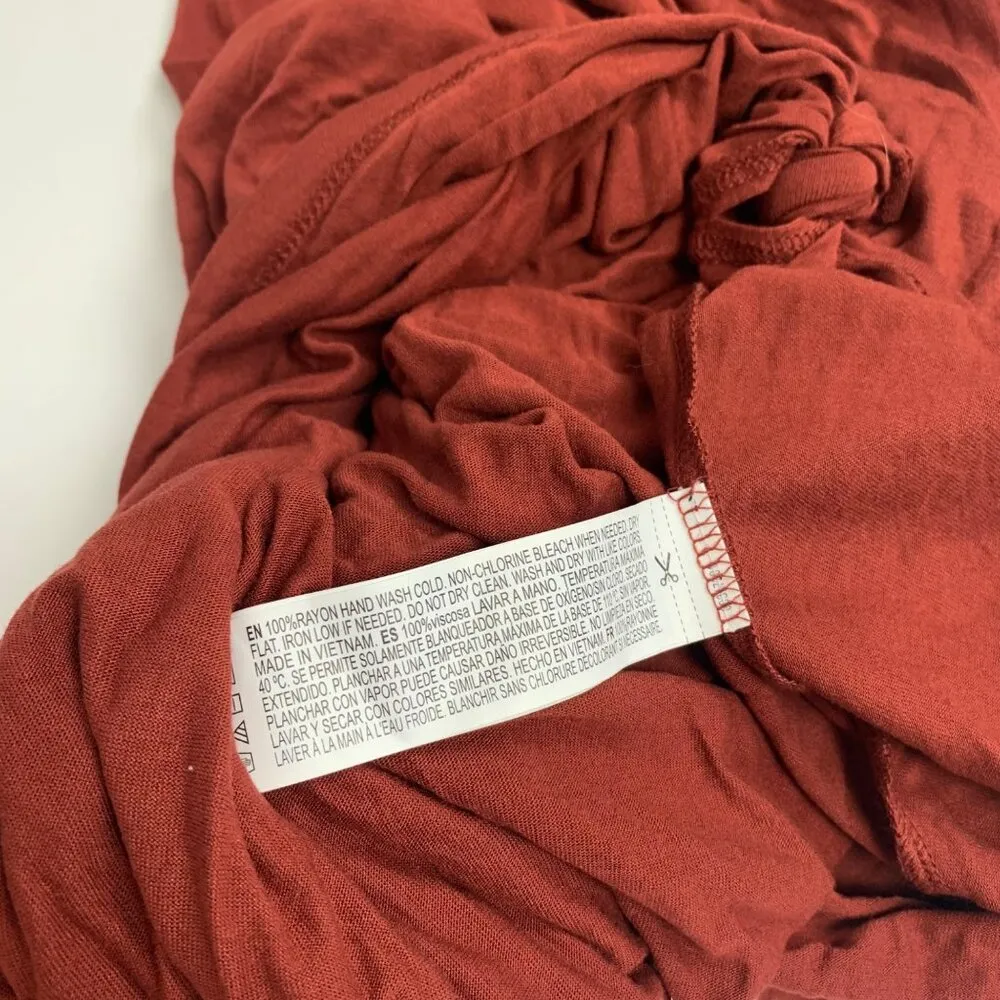 Forever 21 Womens Rust Knot-Front High-Low Tunic Top Size S Rayon - Image 5