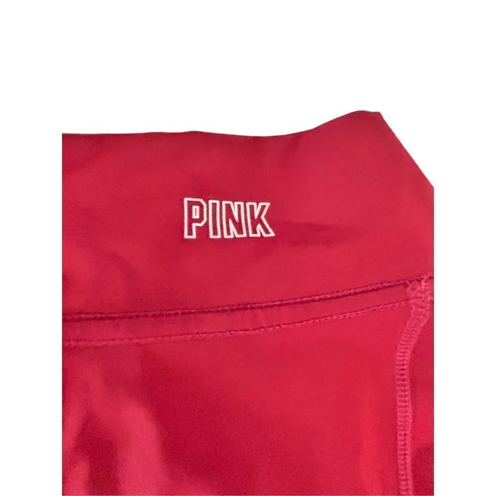 Pink by Victoria’s Secret burgundy 1/2 zip jacket back collar logo size s/m - Image 6