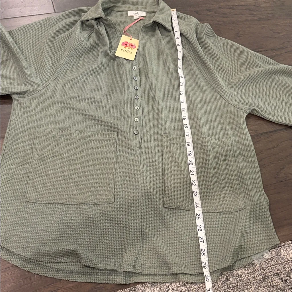 NWT Entro Waffle Weave Front Pocket Shirt Sz M - Image 7