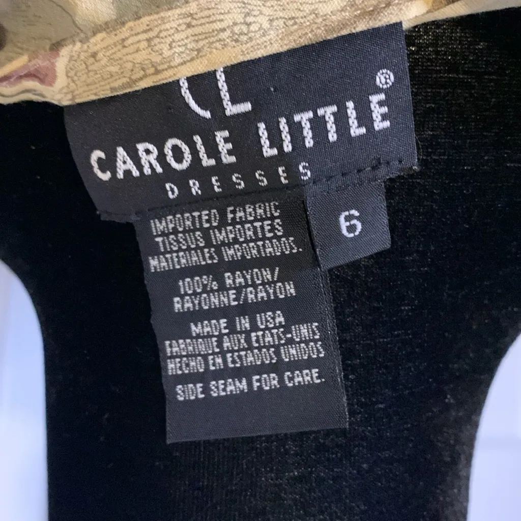 Carole Little Olive Oil Painting Print Maxi Dress Tan Size 6 - Image 5