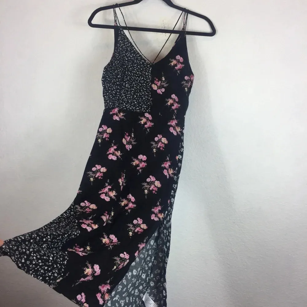 Topshop Mixed Floral Print Strappy Side Slit Midi Dress Size 4 - Image 10