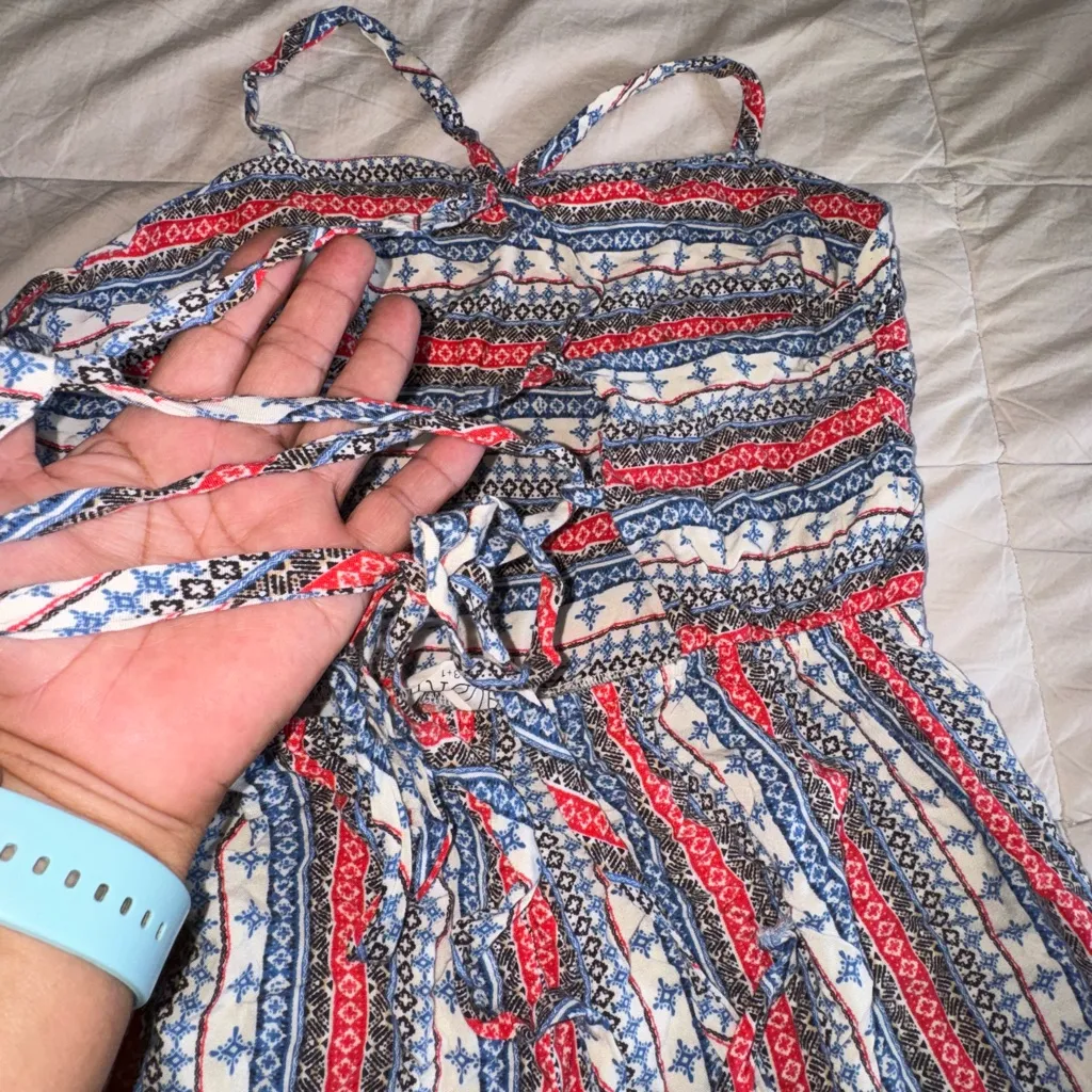 Audrey Red and Blue Striped Jumpsuit with Spaghetti Straps - Image 6