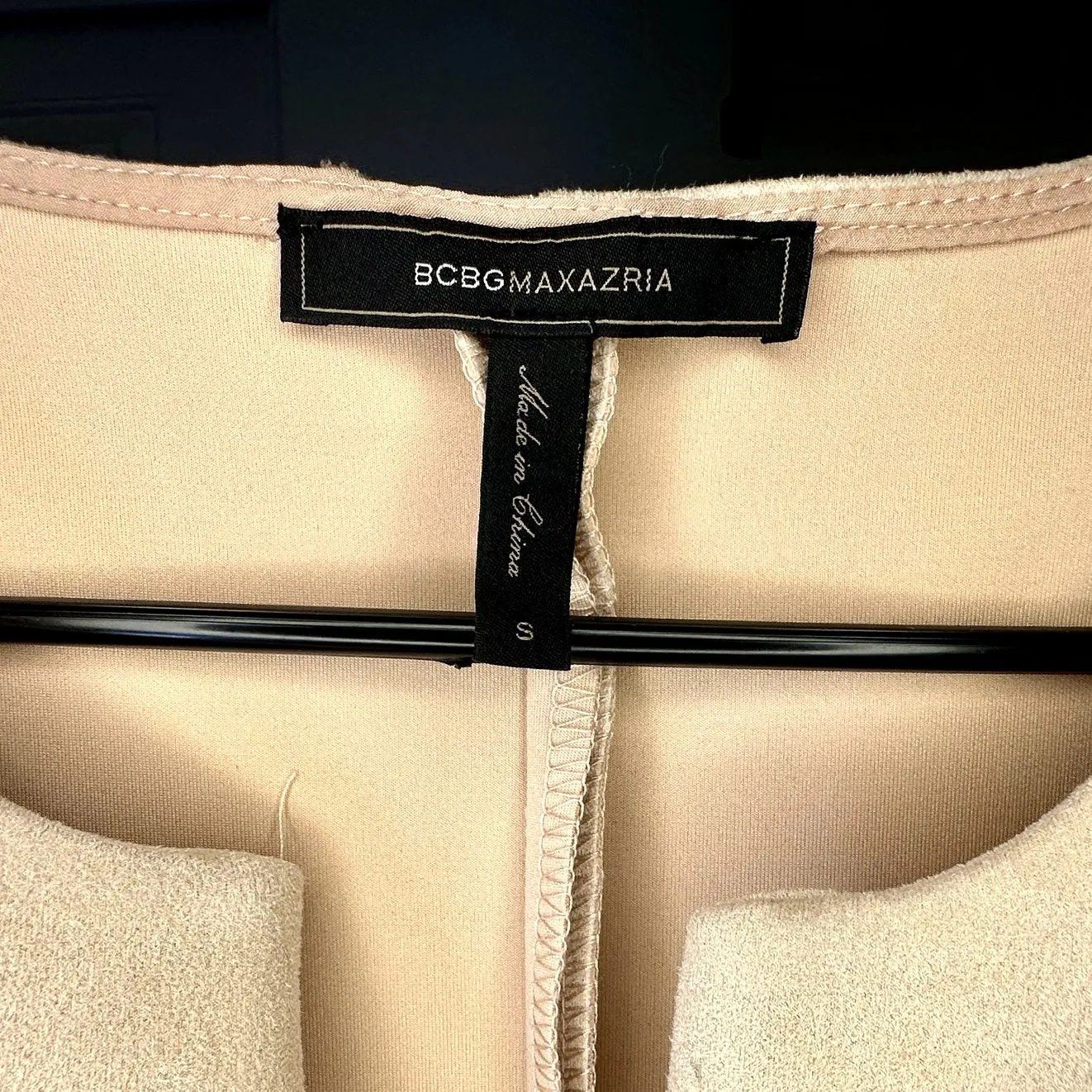 BCBG Adeline Faux Suede‎ Flounce Blush Cocktail Dress Small Pink - Image 3