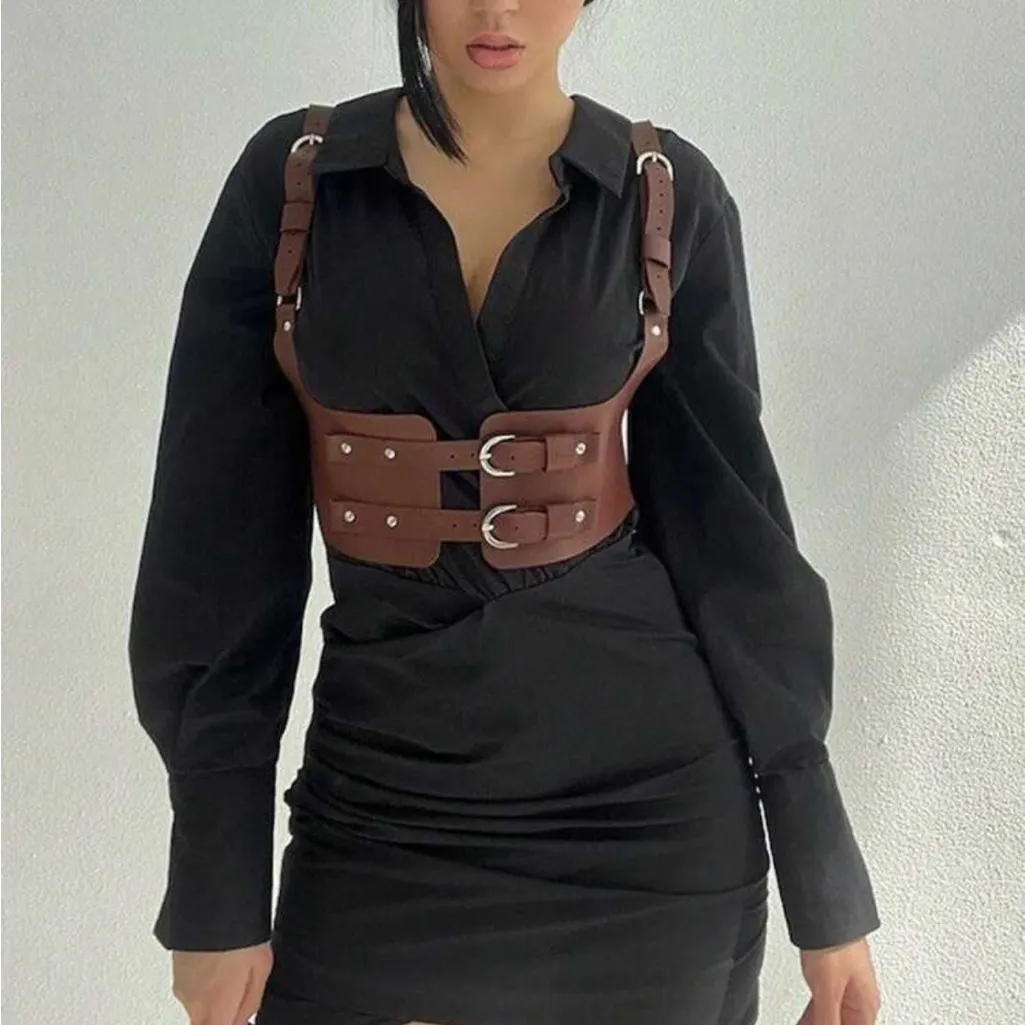 Brown Leather Harness Belt - Image 4