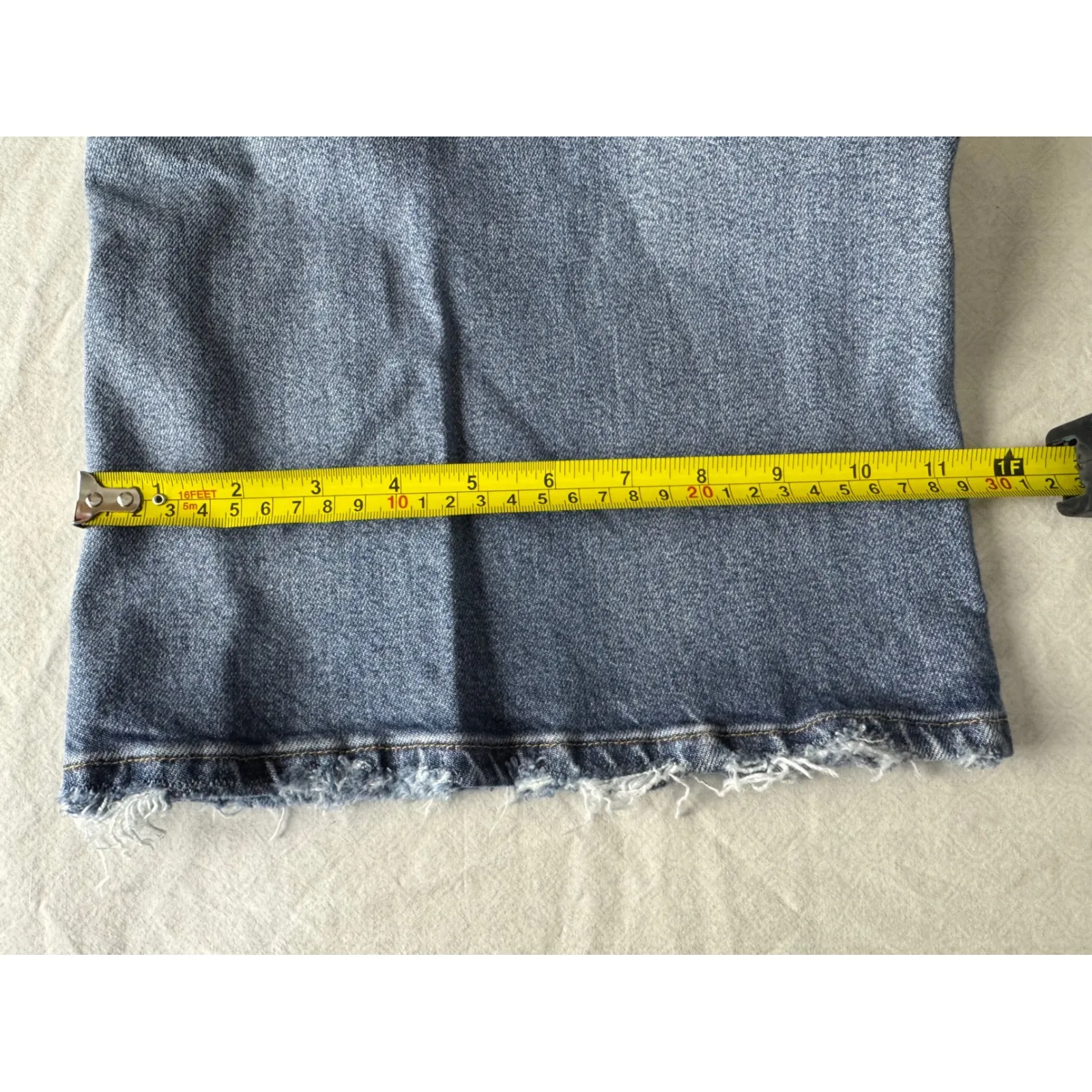 GOOD AMERICAN Good Waist Palazzo Crop Wide Leg Jeans Size 15 Medium Wash - Image 11