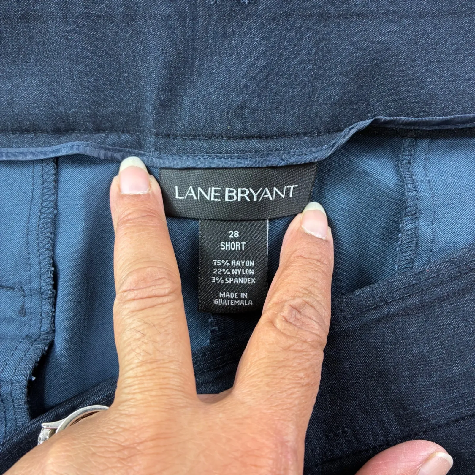 Lane Bryant Womens Size‎ 28S Navy Blue Straight Leg Dress Pants Professional - Image 2