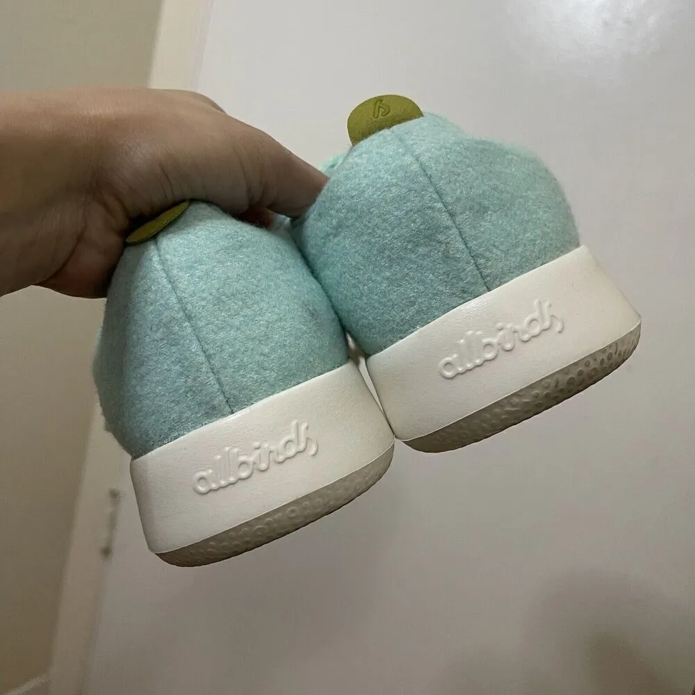 ALLBIRDS Turquoise mint green wool tree runners lace up shoes size US W8 - Image 4
