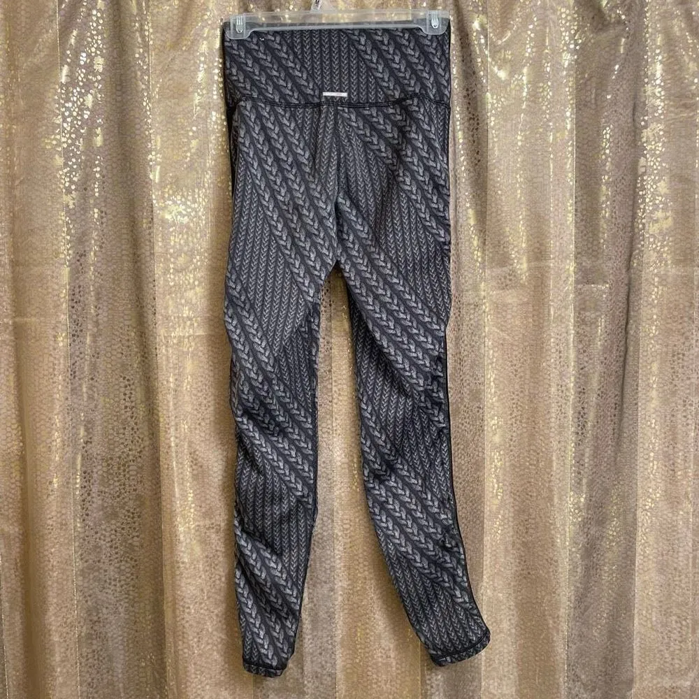 Aerie Chill Play Move High Rise Warm Thick Gray Rope Braid Leggings, Size S - Image 2