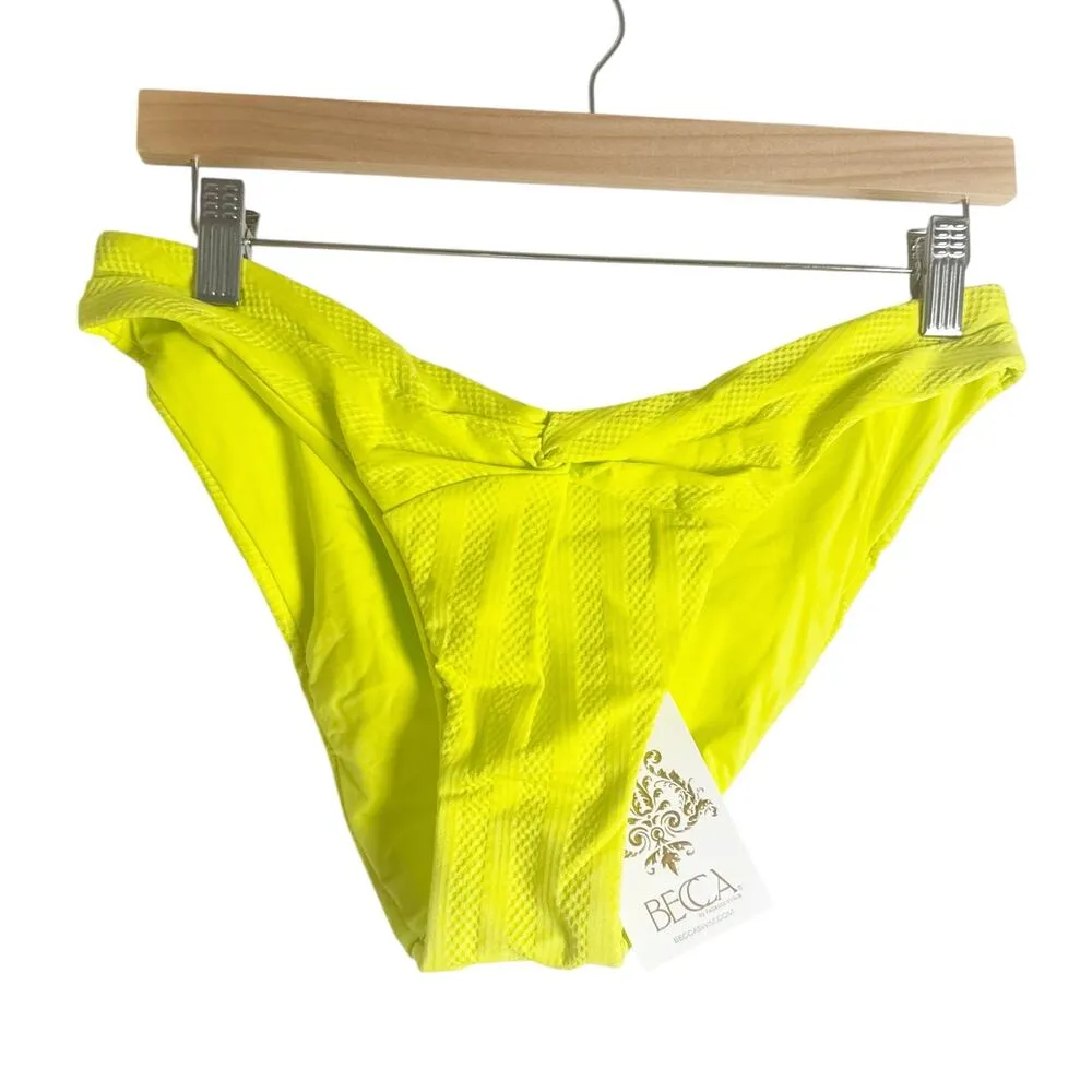 Becca Prima Zesty Lime Twisted Bikini Swimsuit Bottoms Size Large - Image 2