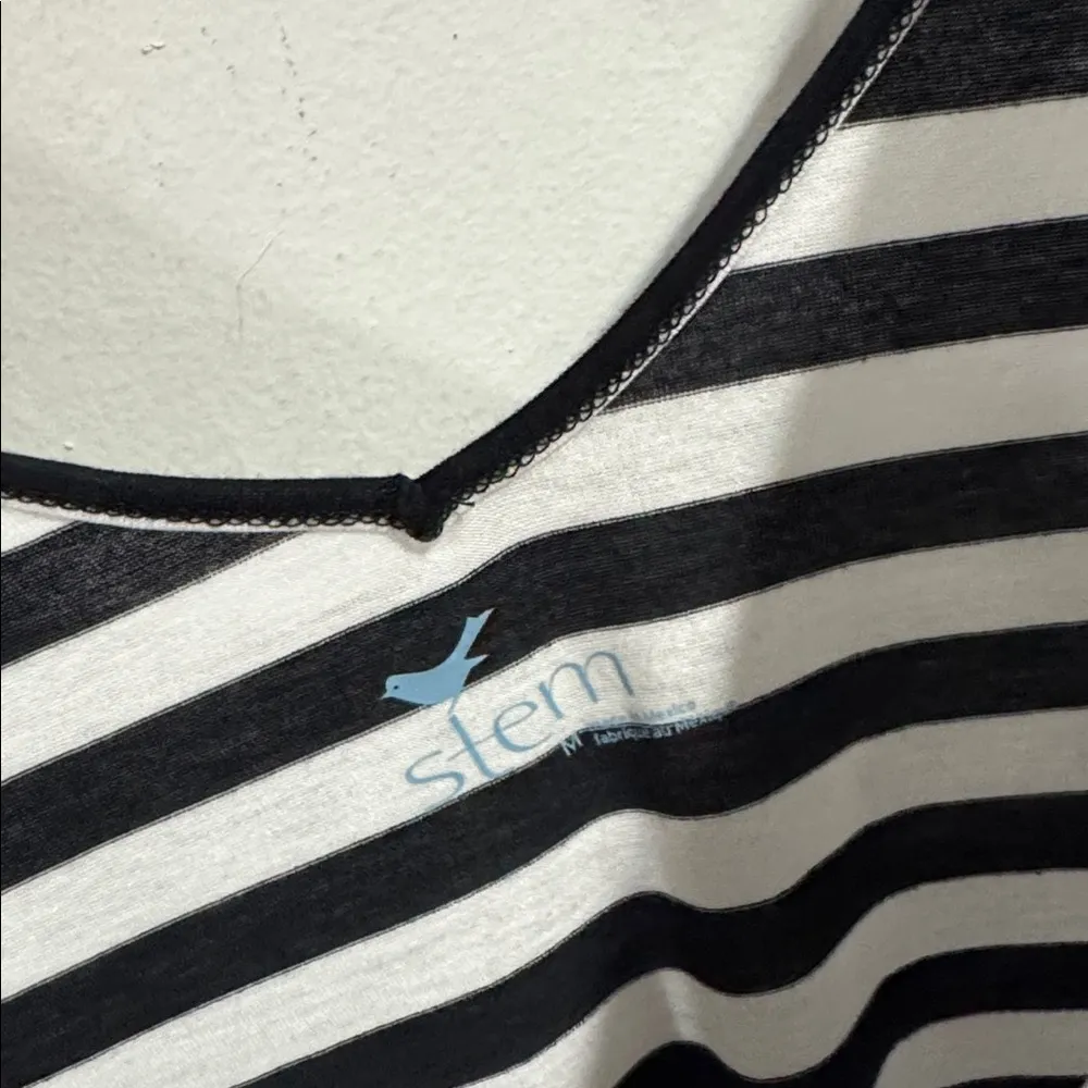 Stem cover up tunic striped gray black NeW medium stretch soft cotton model - Image 3