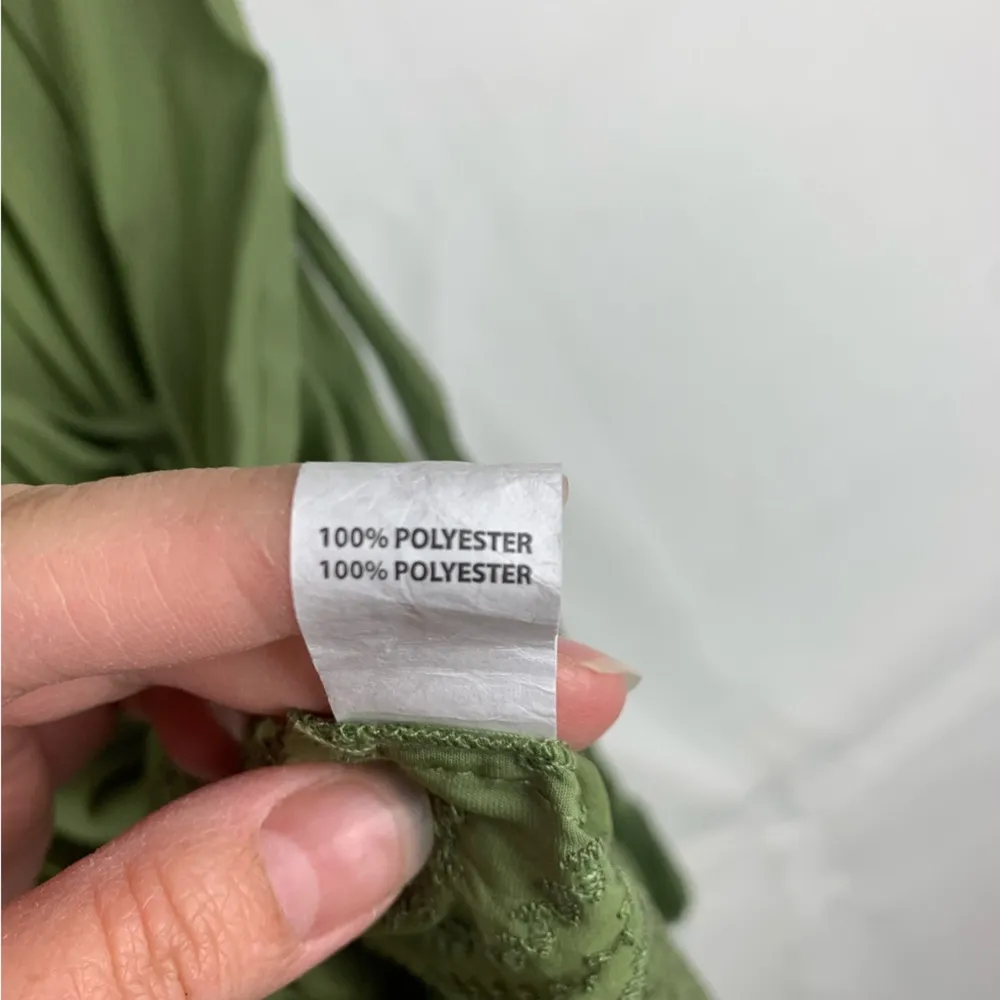 Ramy Brook women's small Hailey shirried Green Sleeveless V Neck Midi Sundress - Image 7