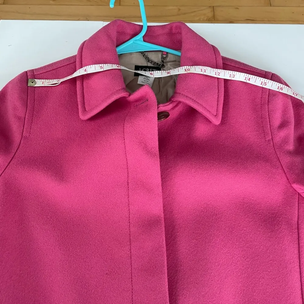 J. Crew Pink Lady Day Coat Wool Jacket Thinsulate Lined Size Small - Image 11