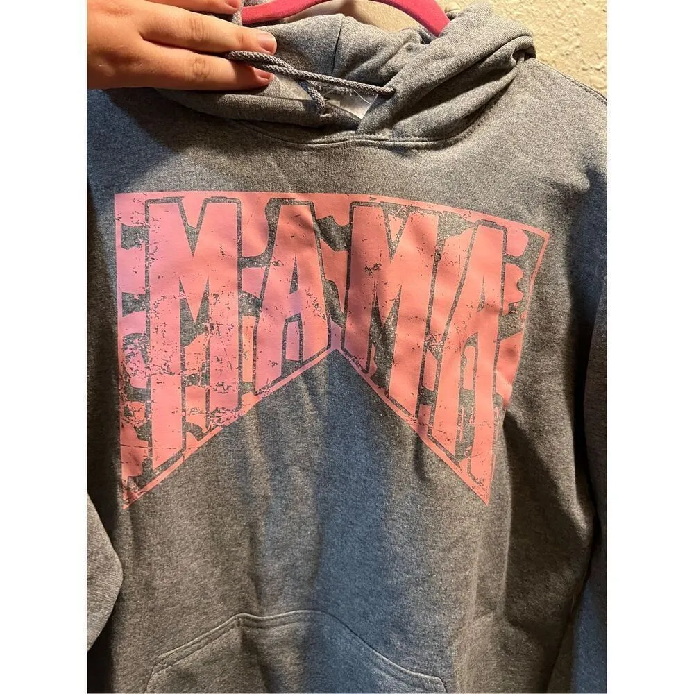 MAMA Grey Hooded Sweatshirt Size Large - Image 3