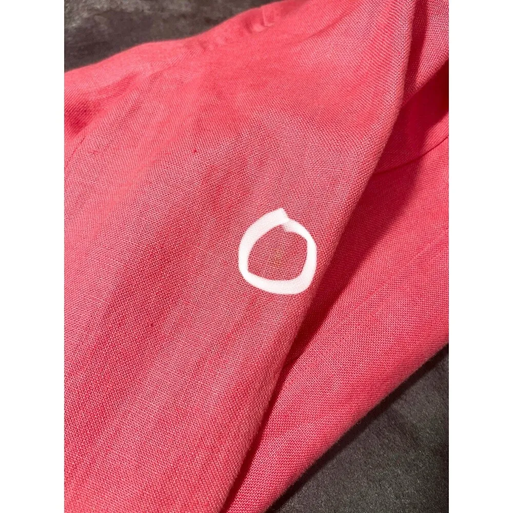 Appleseeds Irish Linen Coral Pink Lined Blazer Size 8 Petite Preppy Classic - Image 9
