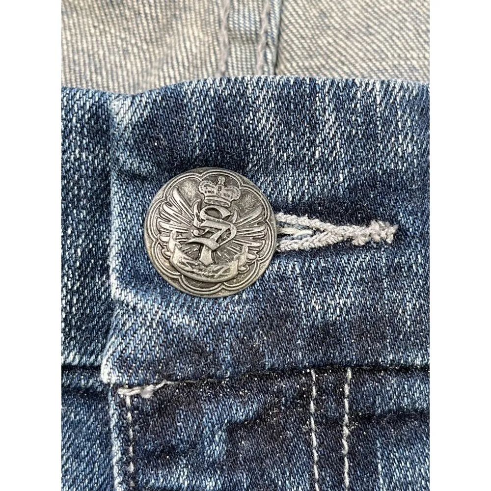 7 For All Mankind SKU 7571 Womens Distressed Blue Denim Jean Shorts Size 22 - Image 14