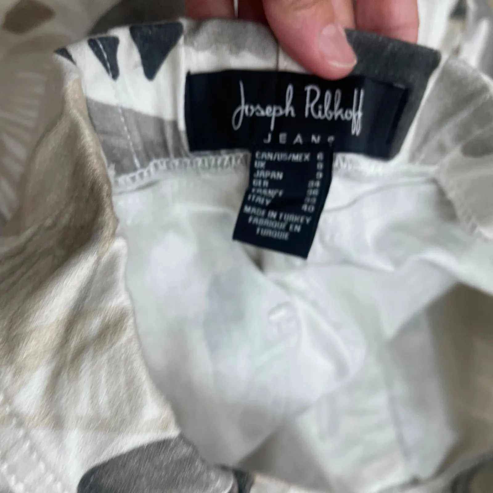 Joseph Ribkoff Vanilla/Multi Denim Pants Style 232913 Size 6 - Image 11