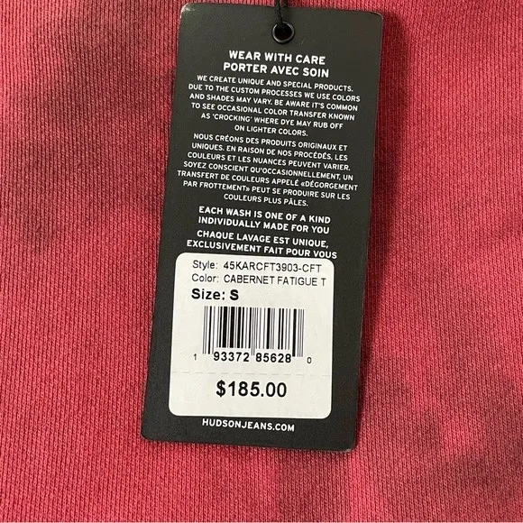 NWT HUDSON Tie Dye Hoodie with Cutout Back in Cabernet Fatigue Size‎ Small - Image 8
