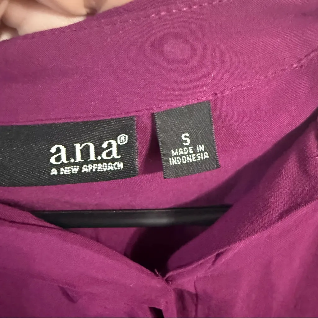 a.n.a  Women's Button Down‎ Shirt - Rich Purple - Image 3