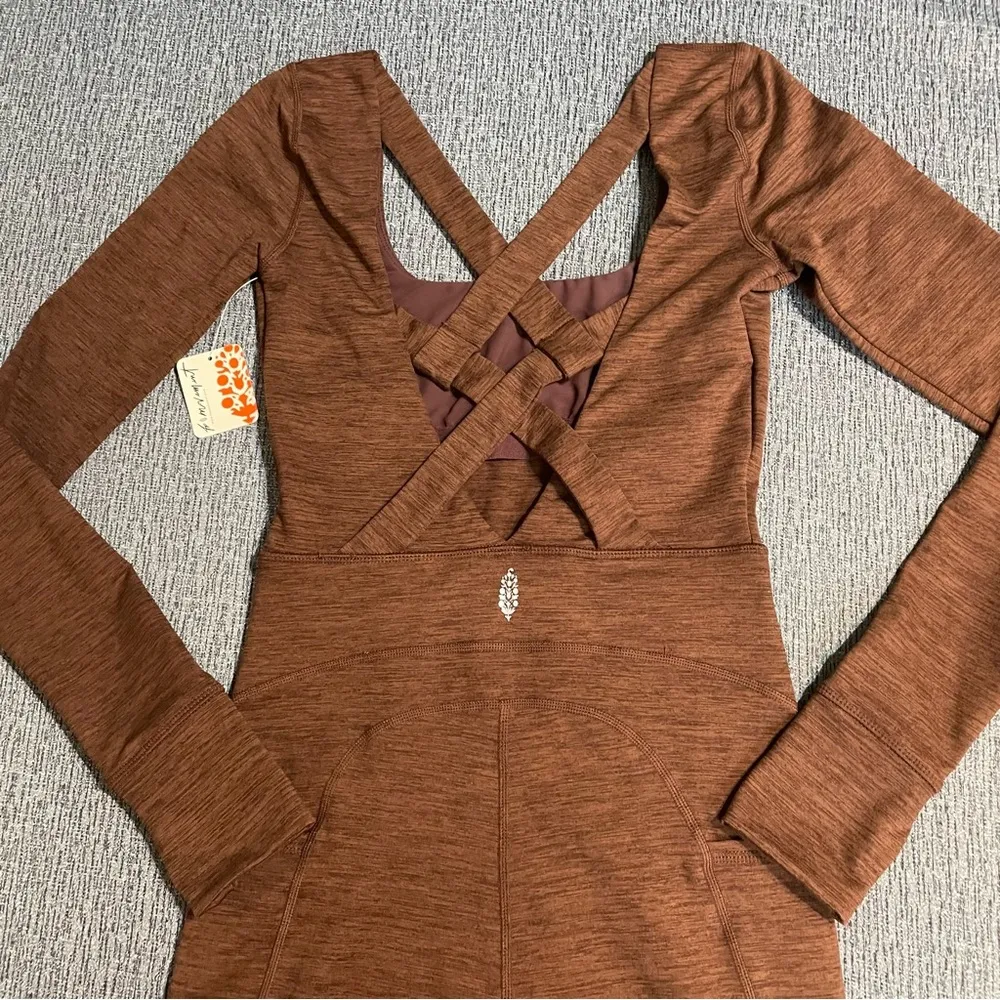 Free People Movement Relieve Crossback Jumpsuit Brown Size XS - Image 9