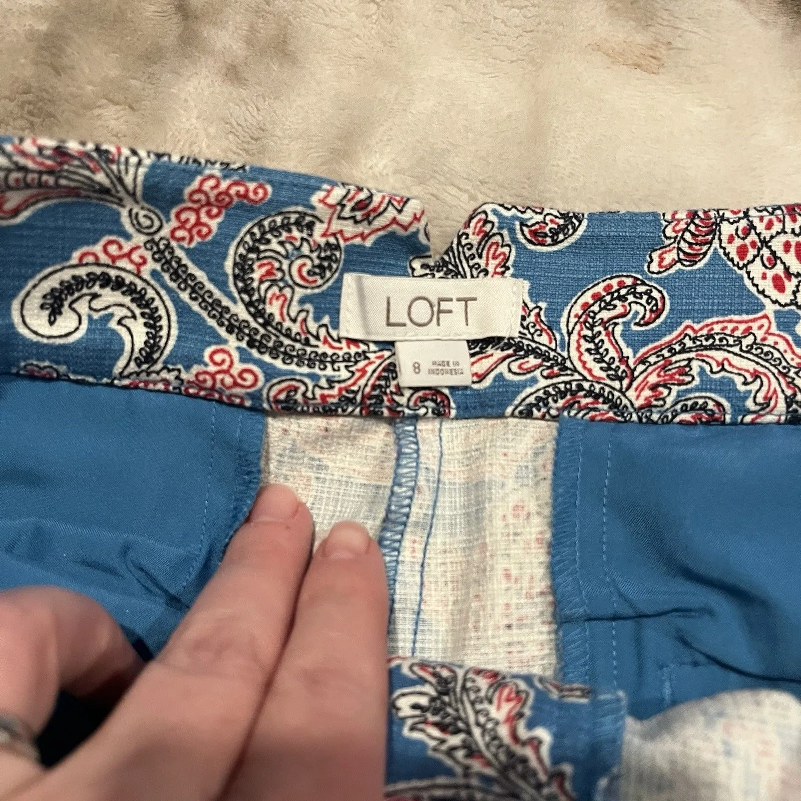 LOFT Women’s Blue Print Shorts – Size 8 EUC Ann Taylor - Image 6