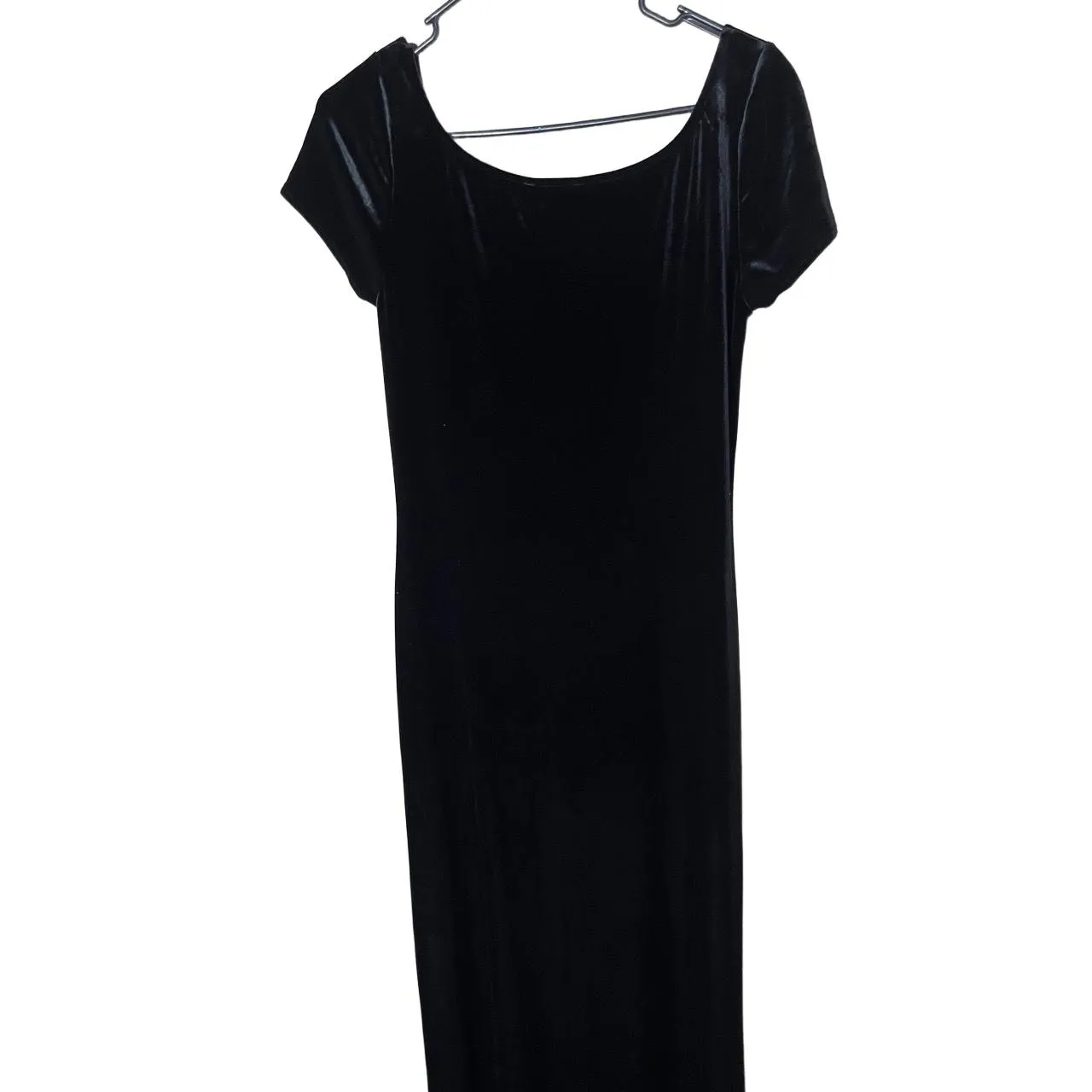 Ralph Lauren Dress Size S Black Vintage Maxi Velvet Short Sleeve Classic Elegant - Image 6