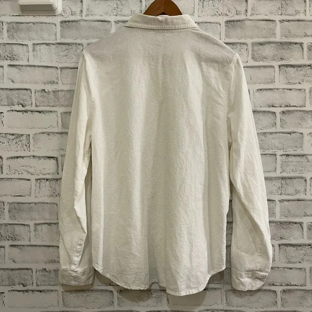 Women’s  white button down long sleeve linen blend top Large - Image 2