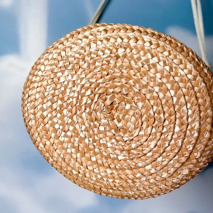 Straw crossbody purse Tan - Image 5