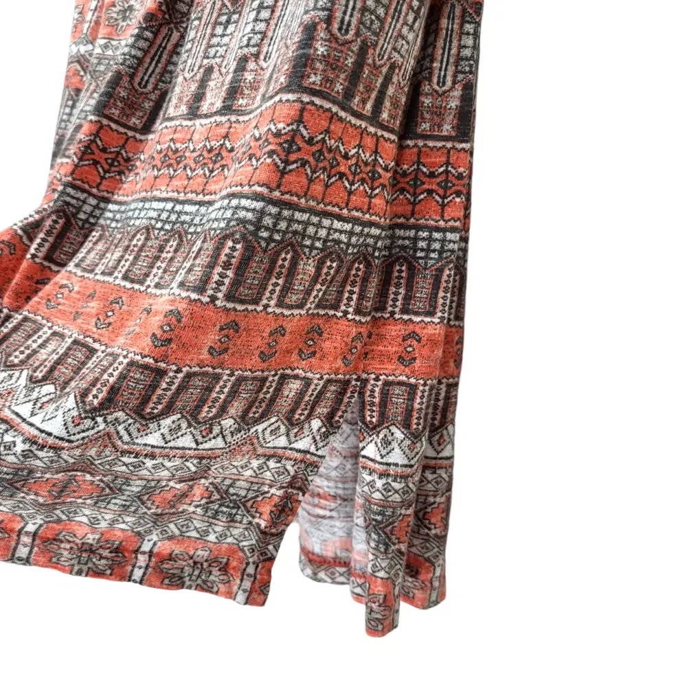 Lucky Brand Cotton Blend Aztec Embroidered Tassel Neck Tie Tank Top in Orange - Image 4