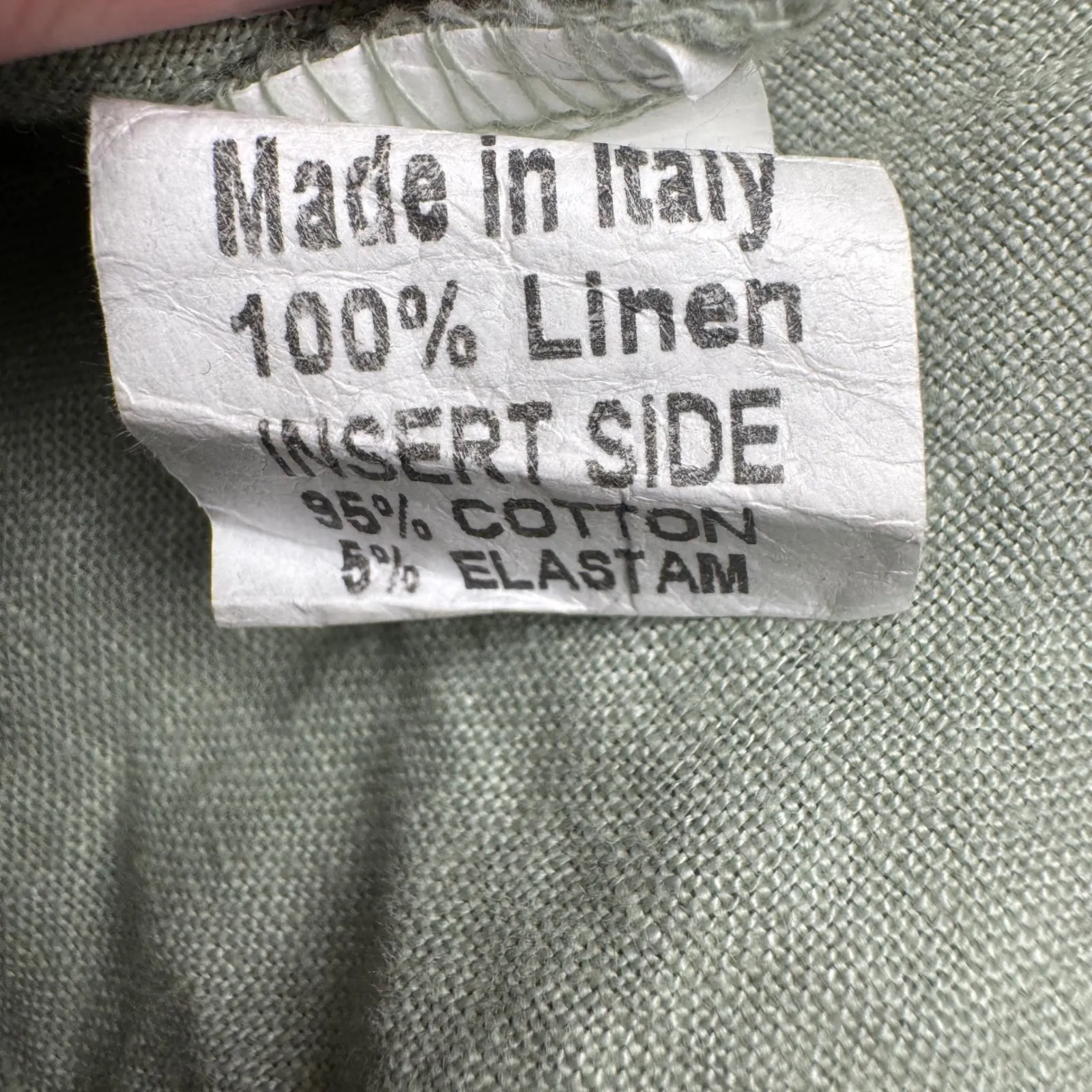 TERZO MILLENNIO Women's M Green Linen Shirt Dress Made in Italy Sleeveless Size M - Image 6