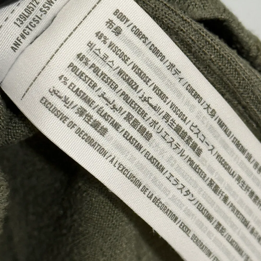 Womens Abercrombie & Fitch Soft AF Cozy Green Ribbed Knit V-Neck Sweater Size S - Image 4