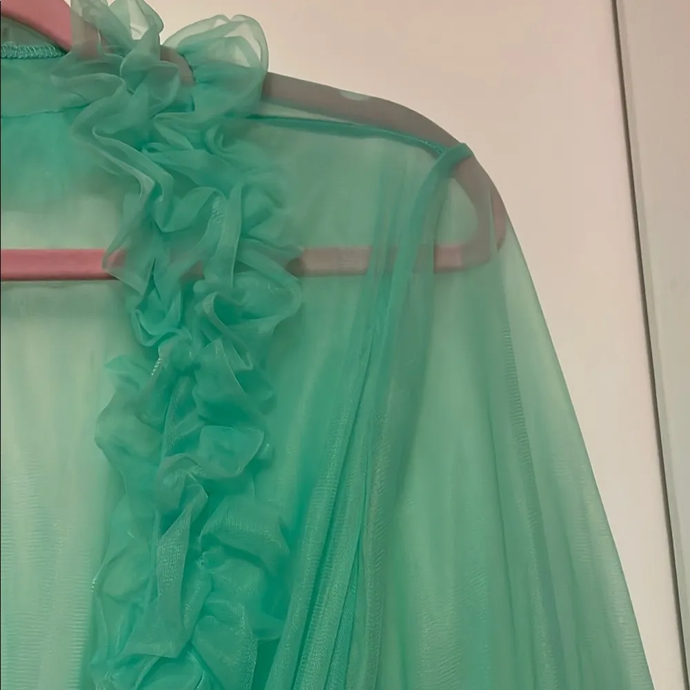 Amanda Uprichard Aqua/ Tiffany blue Sheer Robe - Image 3