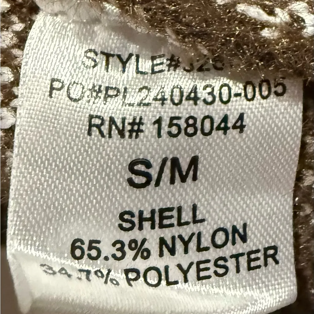 LENA Brown Knit Barn Jacket Sweater Contrast Stitching Oversized Quiet Luxury Size M - Image 4