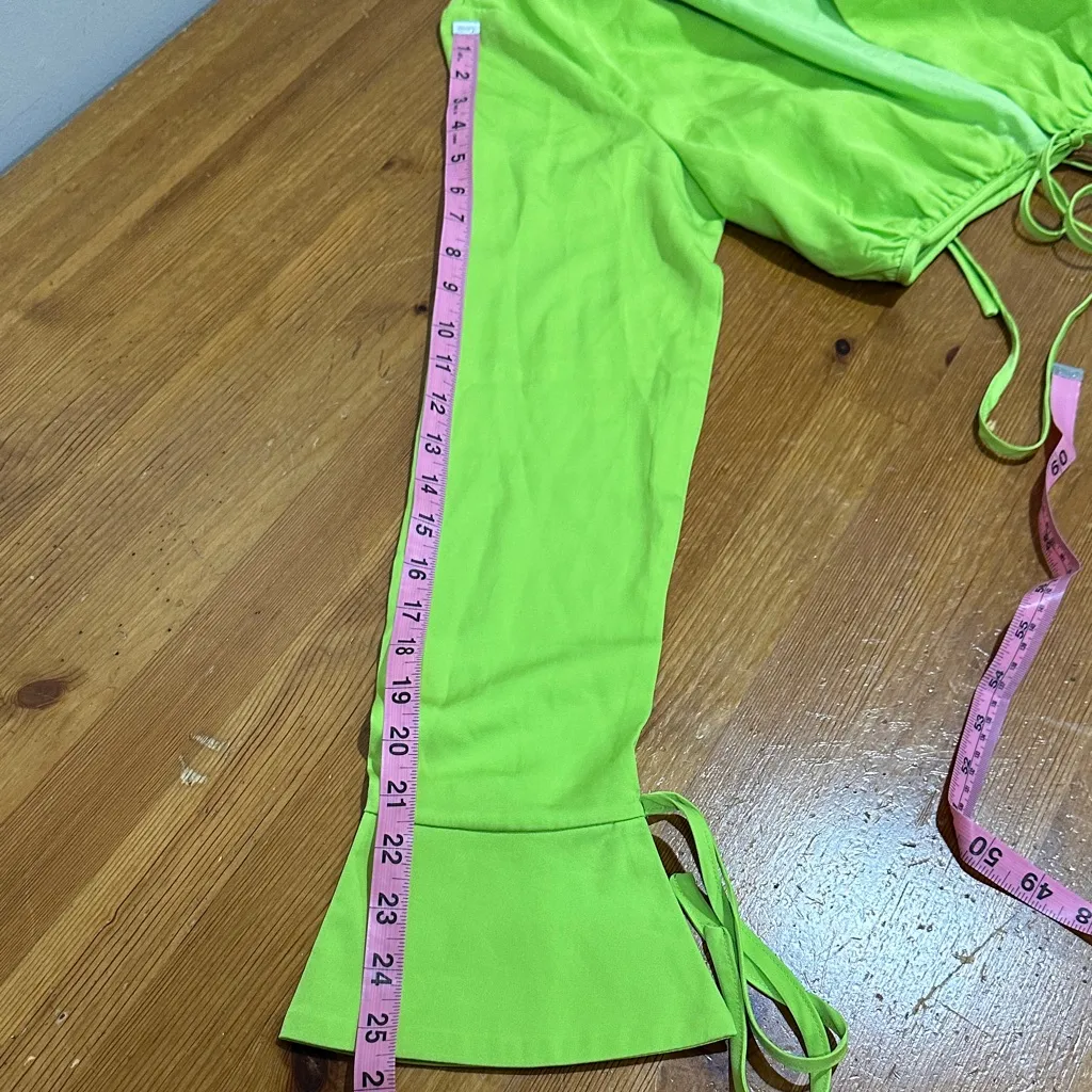 Meshki Neon Green Tie-Front Blouse - Image 6