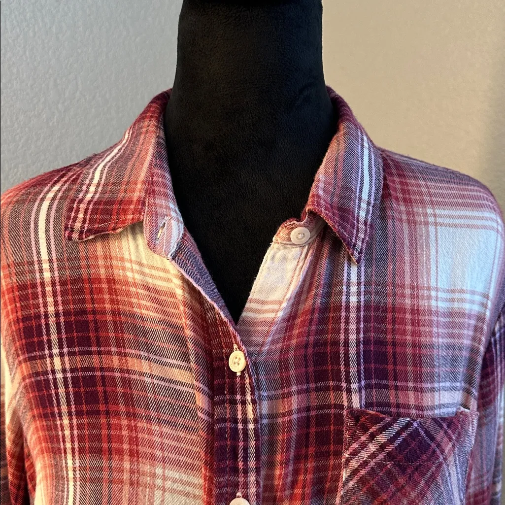 Mudd Red and White Plaid Shirt - Image 4