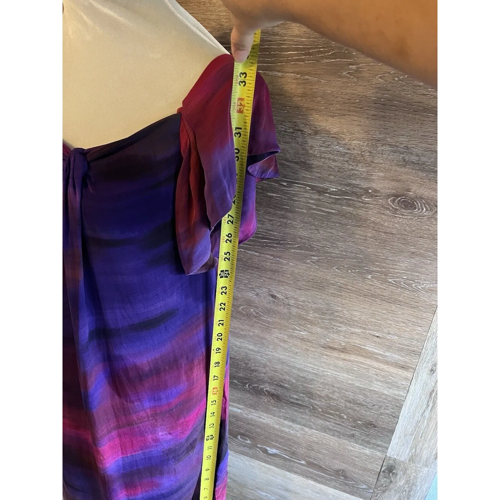 Diane Von Furstenberg Silk Spandex Dress Sz 8 Red Pink Purple Artsy Cocktail - Image 2