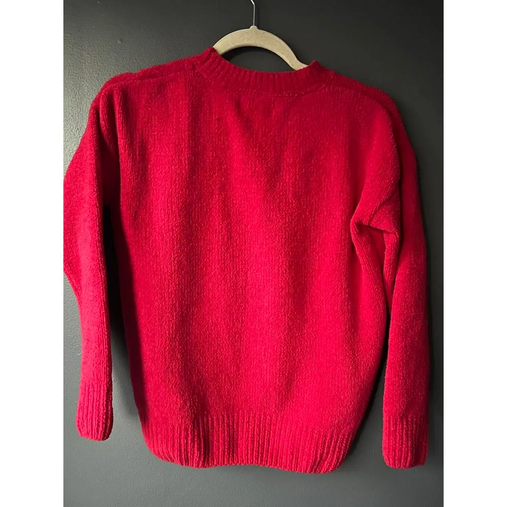 Rae Dunn Red Sweater with Joy Embroidery size S/P - Image 2