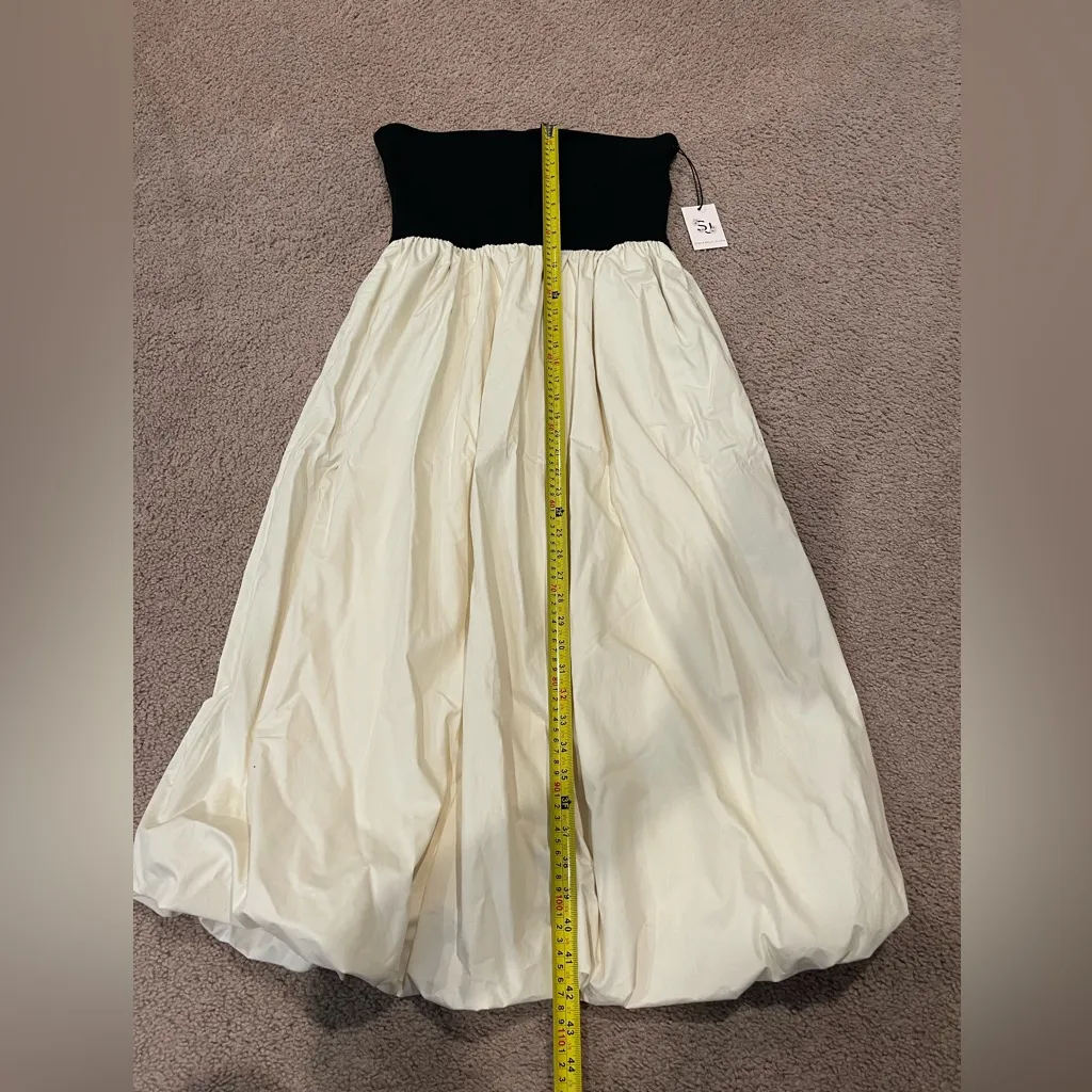 SINCERELY JULES Strapless Drop Waist Trending Bubble Hem Maxi Dress Black Size L - Image 3