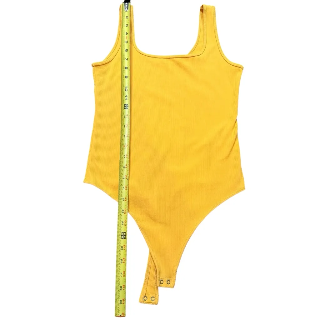Abercrombie & Fitch L 90’s Seamless Ribbed Bodysuit Sunflower Yellow Square Neck - Image 6