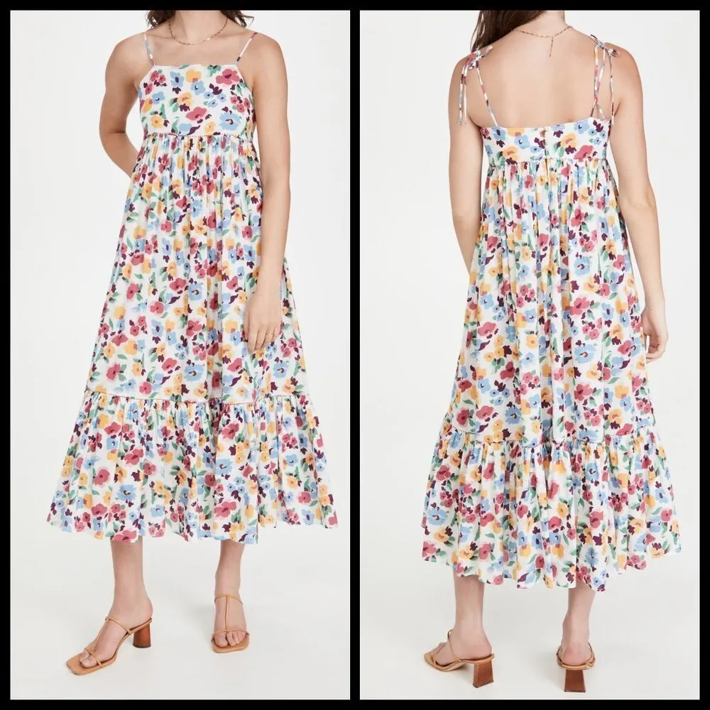 💕THE GREAT💕 The Dainty Dress ~ Midi 100% Cotton Tropical Floral Large L NWT - Image 6