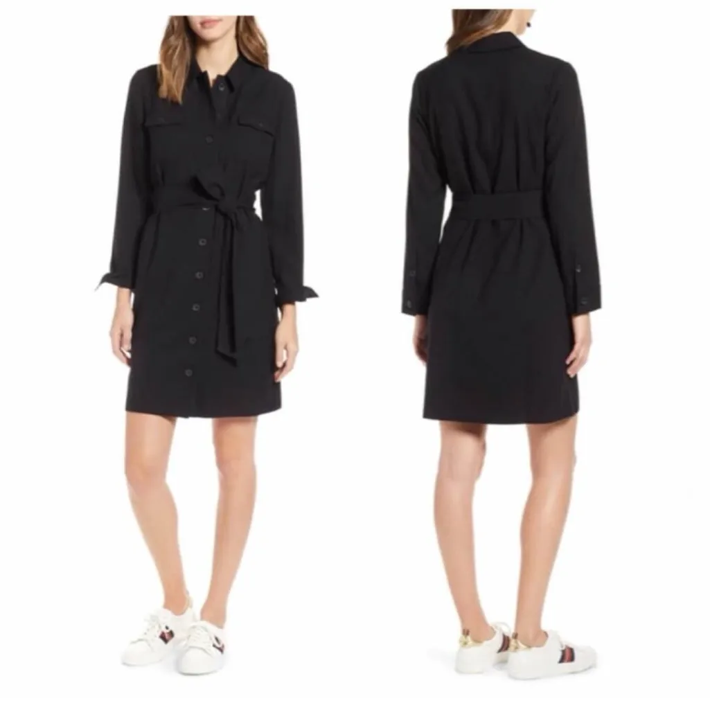 1901 Black Shirt Dress – Cinched Waist – Size XS - Image 2