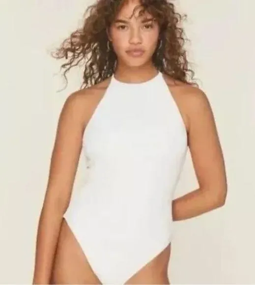 Andie Swim The Asbury Ribbed One Piece Swimsuit Bathing Suit Coconut Size XL Nwt - Image 2