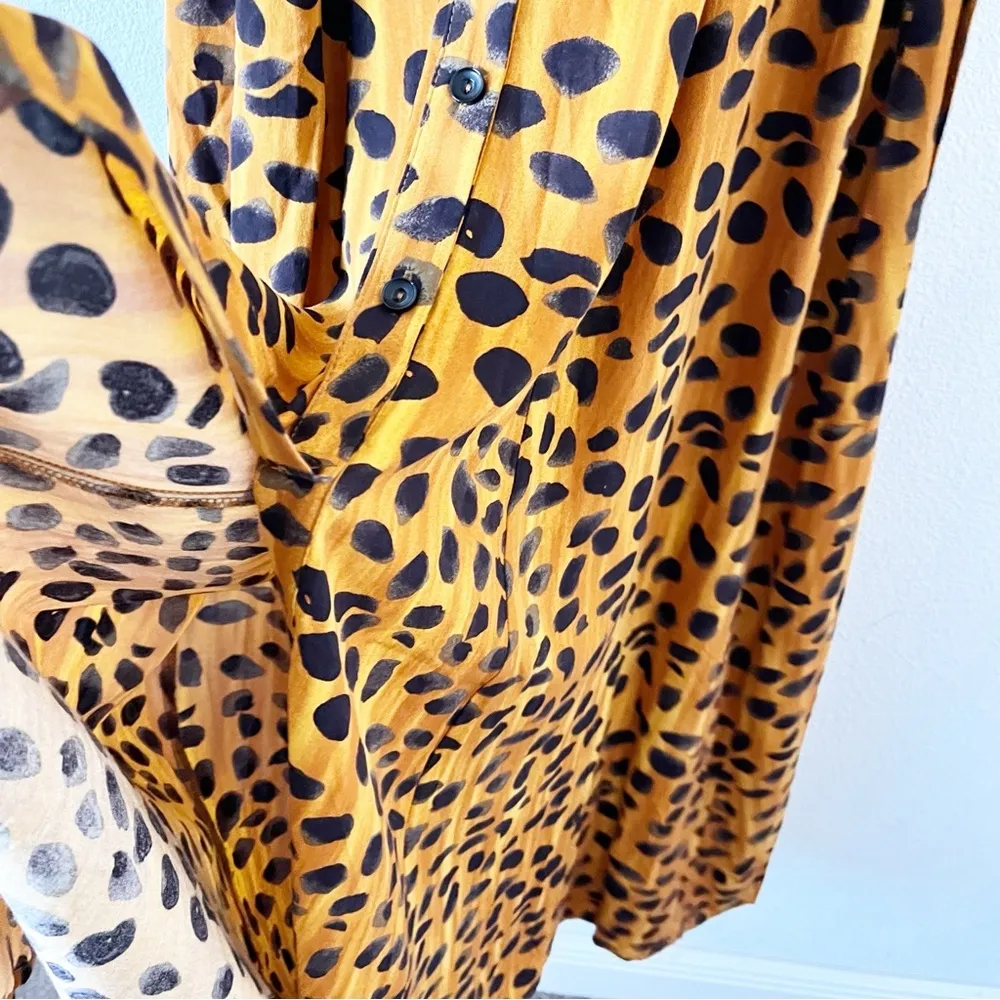 Anthropologie Porridge Vianne Animal Print Button Down Maxi Shirt Dress - Image 8