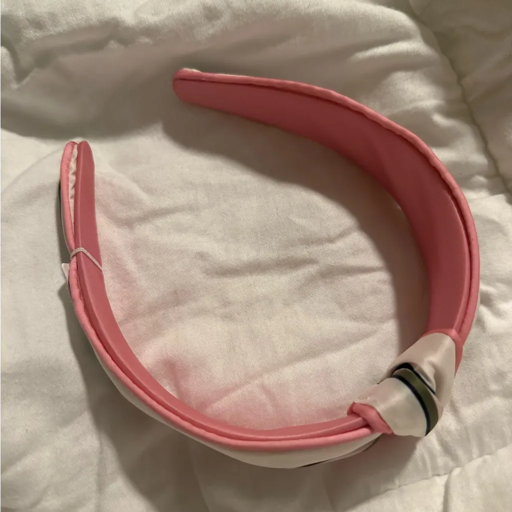 Aerie Knotted Striped Headband in Pink, White, and Olive Green NWT - Image 3