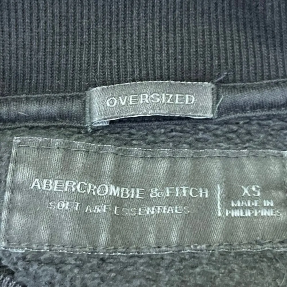 Abercrombie & Fitch Black Gray Colorblock Oversized Sweatshirt Sweater Top Sz XS - Image 3