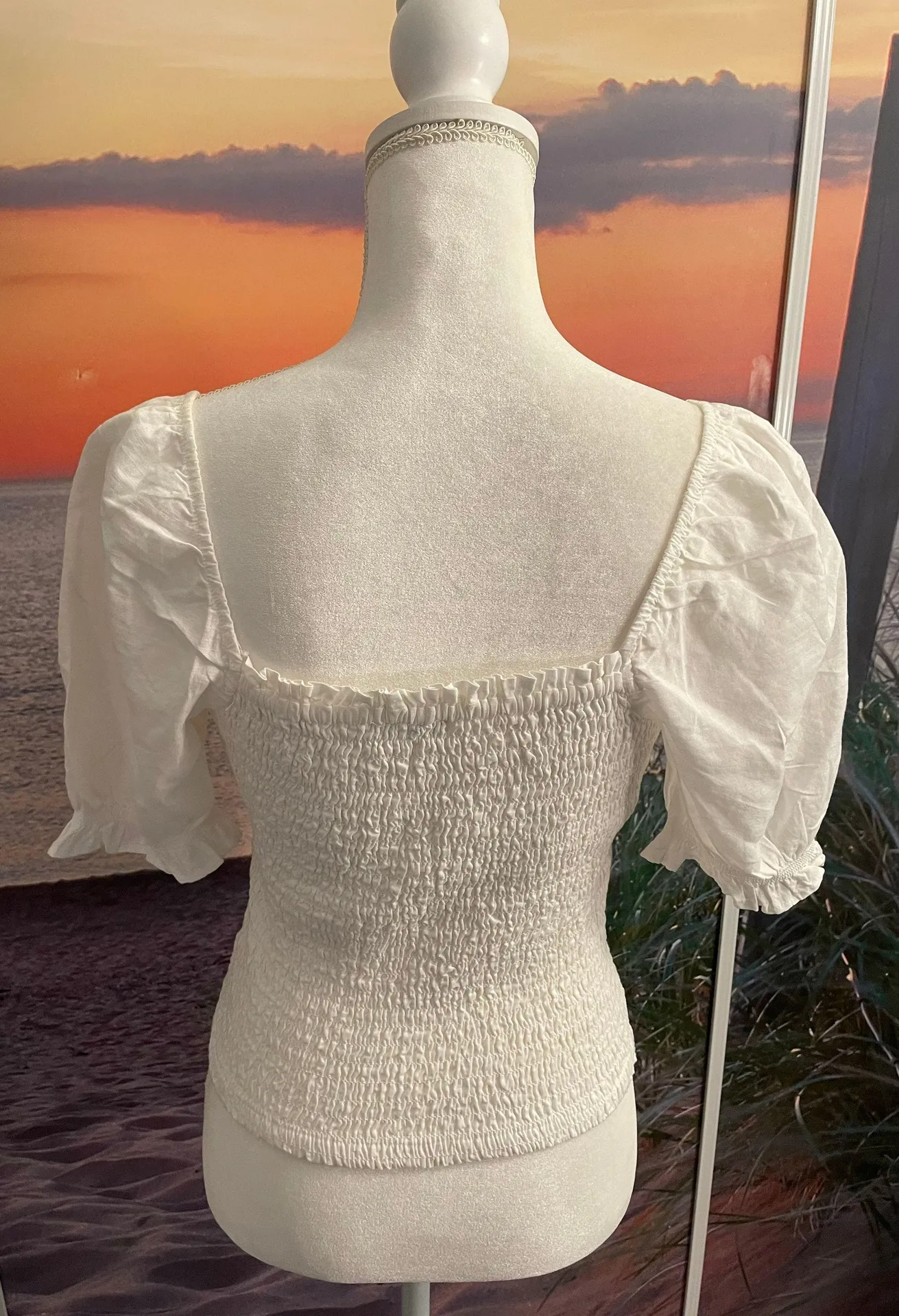 Smocked White Top - Image 2