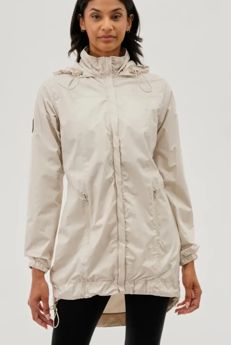 Canada Weather Gear Long Hooded Lightweight Jacket Cream. Size XL. MSRP $160 Tan - Image 1