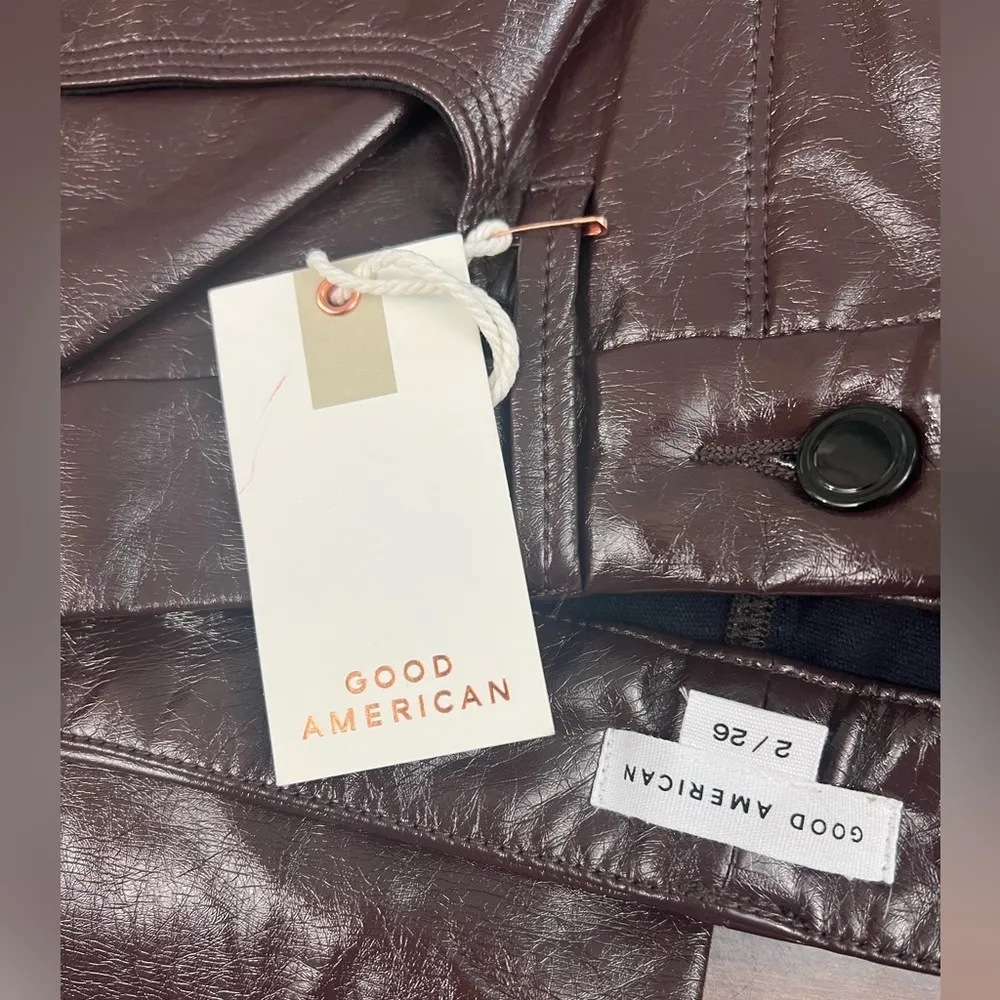 NWT - Good American Better Than Leather Faux Leather Pants - Size 2/26 - Image 11